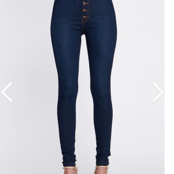 Vibrant Button Me Up High Waisted Jeans - Picture 3 of 9